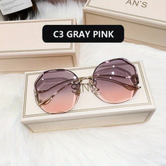 Irregular Frameless Sun Protection Glasses For Men