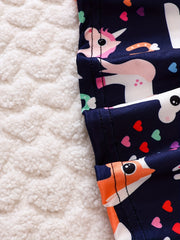 Baby Girls Rainbow Unicorn Print Long Sleeve Dress
