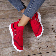 Women's Low Top Sock Shoes Knitted Slip On Walking Sneakers