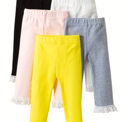 Toddler Baby Pants Elastic Waist Leggings Casual Trousers 5pcs Set