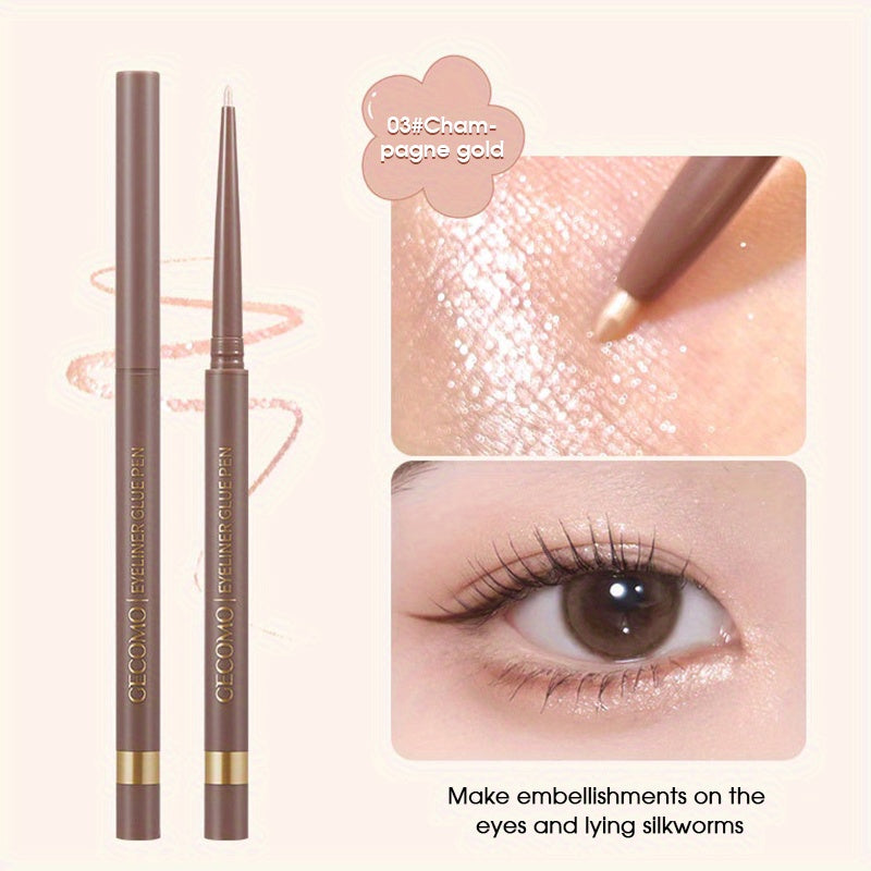 Fine Tip Eyeliner Glue Pen Waterproof Smudge Proof Brightening Makeup Stick