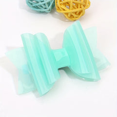 Girls PVC Jelly Hair Bows Clips Waterproof Headwear