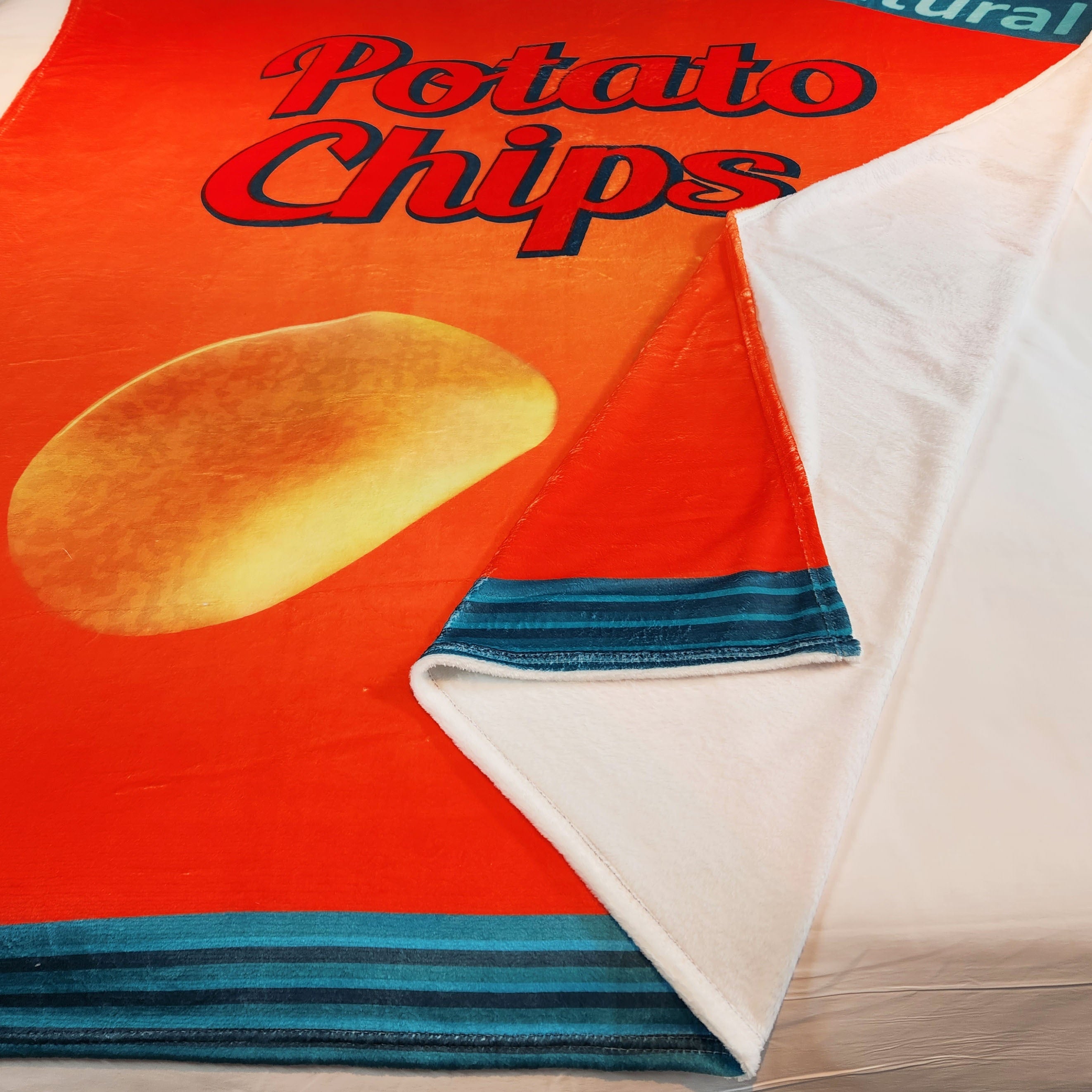 Funny Potato Chip Digital Print Blanket for Travel Camping