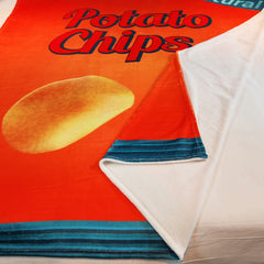 Funny Potato Chip Digital Print Blanket for Travel Camping