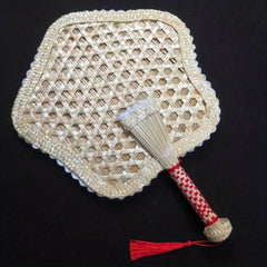 Vintage Woven Fan Handheld Portable Chinese Style Cattail Fan