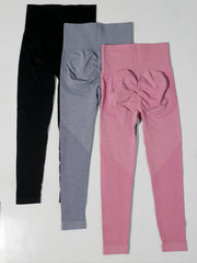 Stretchy Solid Yoga Leggings with Wide Waistbelt