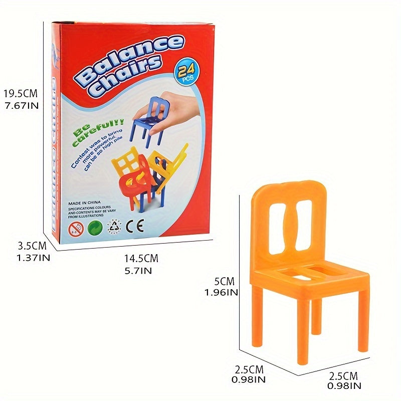 24pcs Mini Stacking Chair Building Blocks Educational Family Game