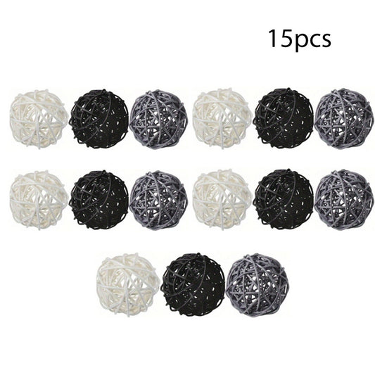 15pcs Decorative Rattan Balls Craft Orbs for Home and Party Decor