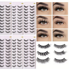 10 Pairs Fluffy False Eyelashes Dramatic 8D Faux Mink Eyelashes