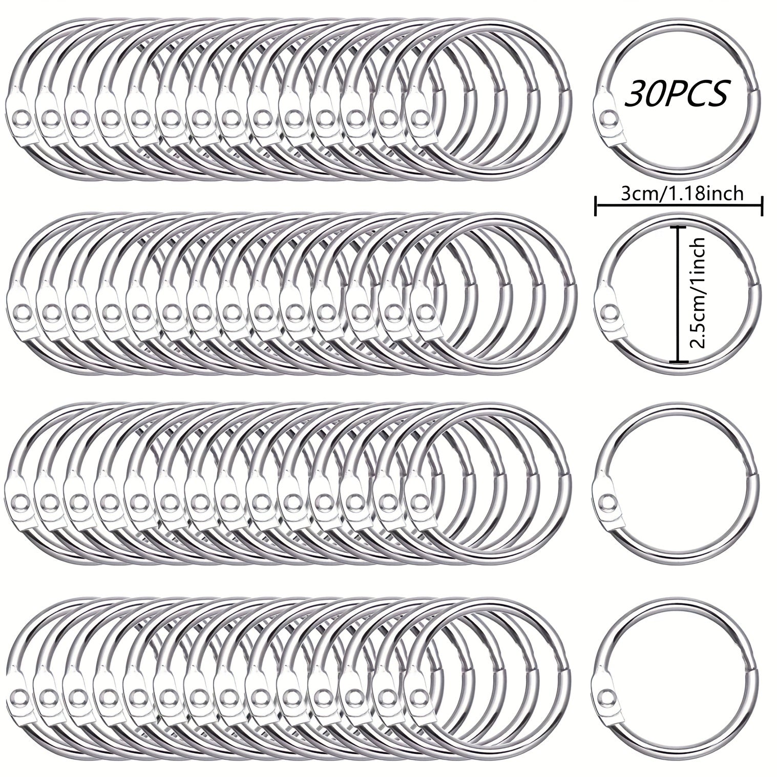 30pcs Loose Leaf Clip Ring 2 1inch Nickel Plated Steel Loose Leaf Clip Ring