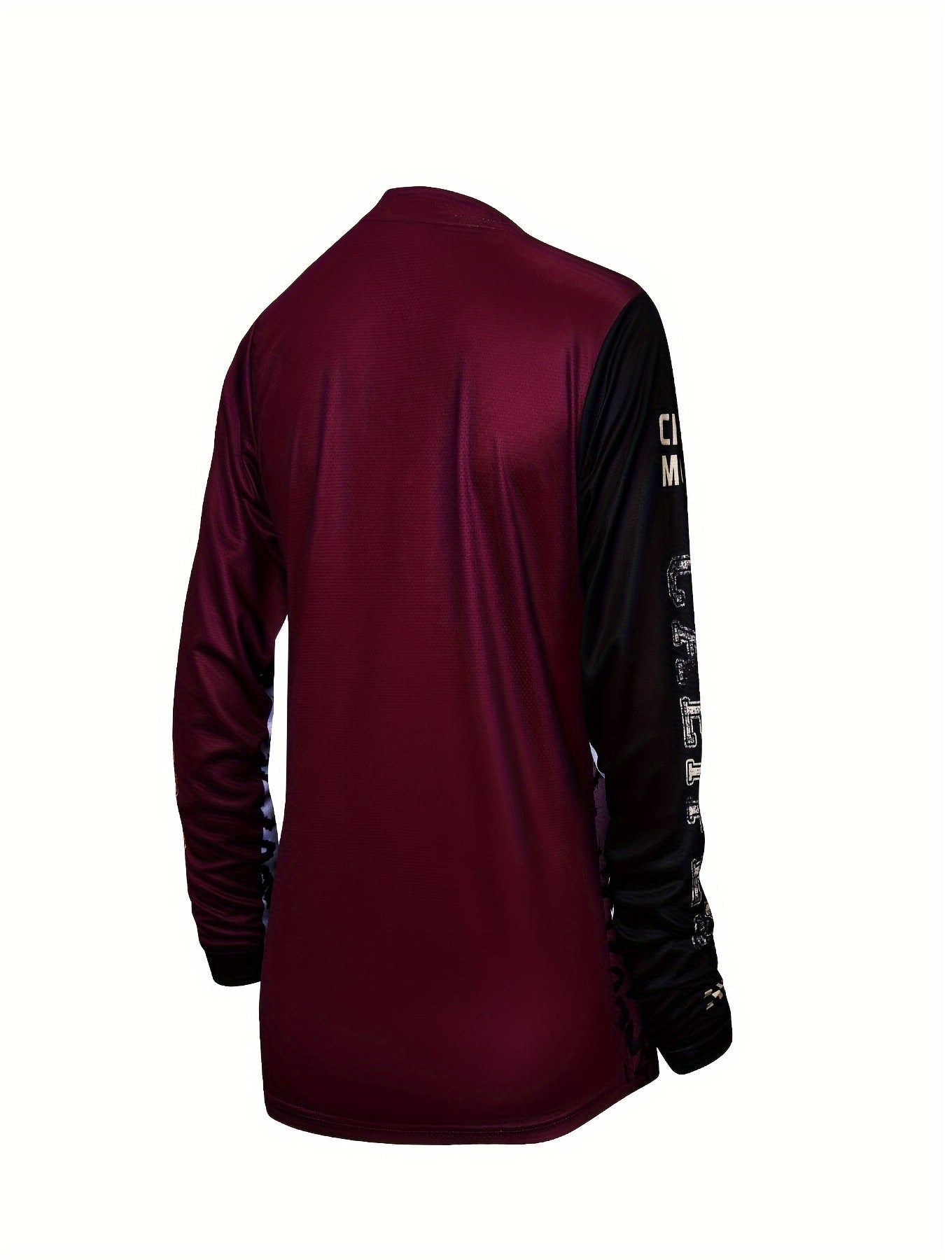 Moisture Wicking Cycling Tee Long Sleeves Round Neck Quick Drying T Shirt