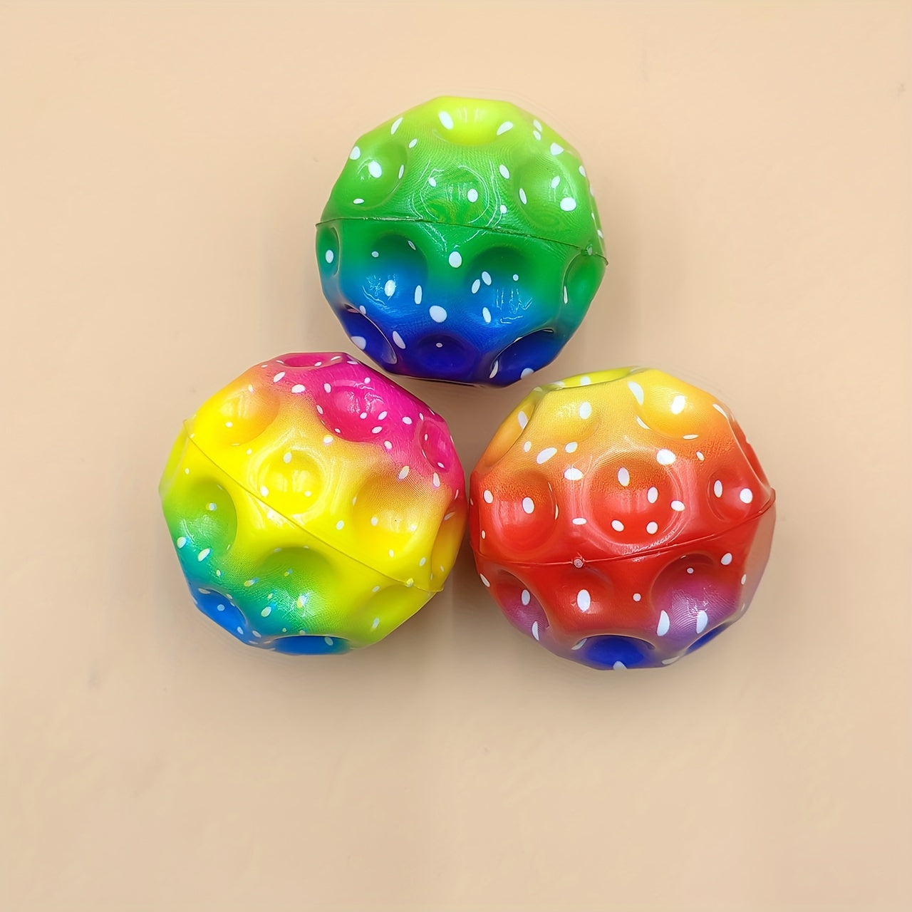 Colorful Bouncy Ball Moon Shape High Bouncing Space Ball