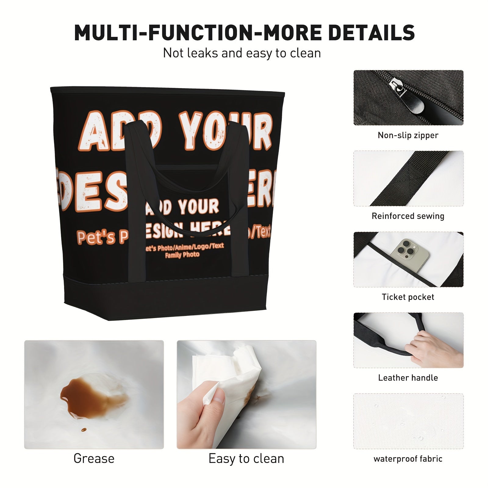 Large Insulated Cooler Tote Bag for Travel and Picnic