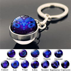 Zodiac Constellation Keychain - Personalized Astrological Sign Gift