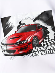 Boys Racing Car Outfit Short Sleeves T shirt & Shorts Casual Summer Kids Clothes