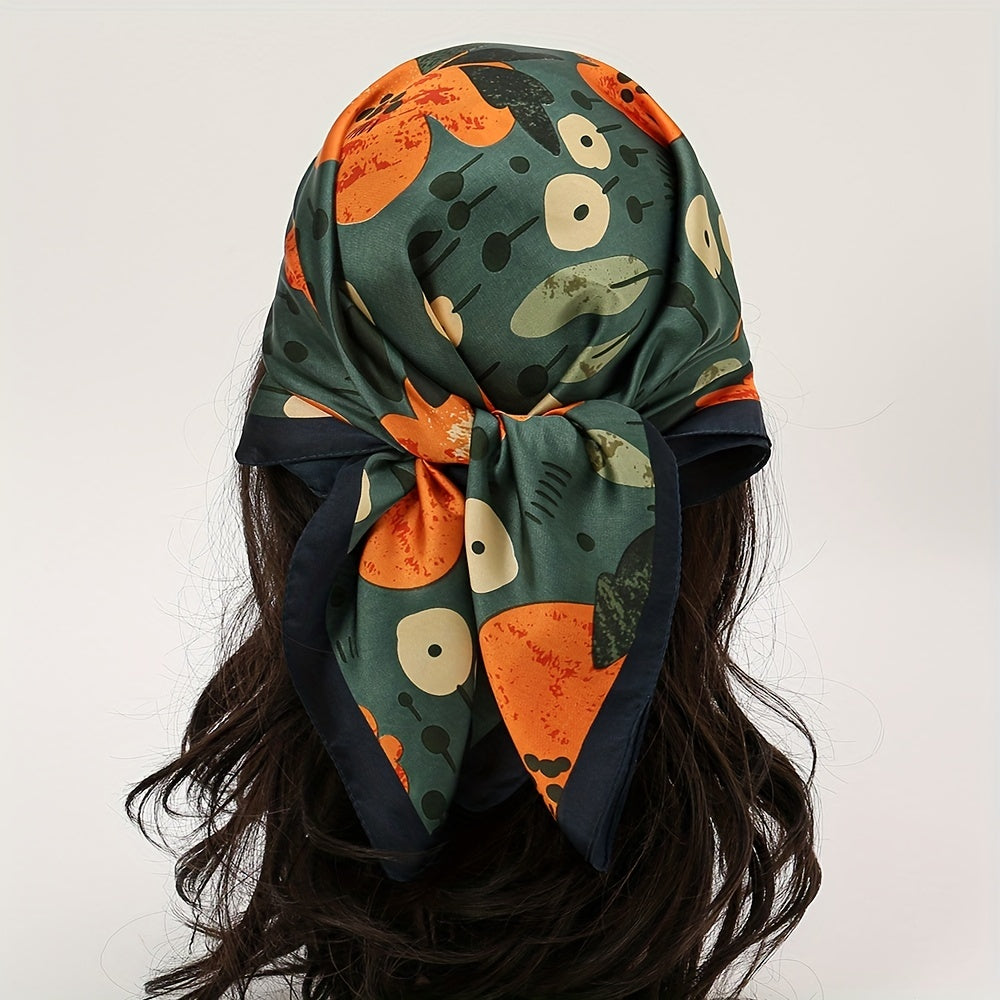 Vintage Flower Print Bandana Shawl Square Scarf Neckerchief