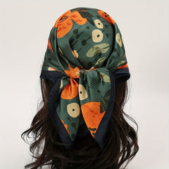 Vintage Flower Print Bandana Shawl Square Scarf Neckerchief