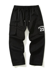 Men s Retro 23 Pattern Print Cropped Cargo Pants