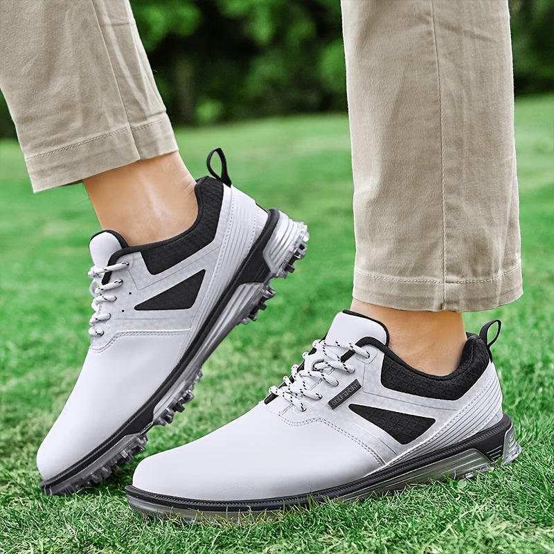 Men's Golf Sneakers Shock Absorption Lace Up Hiking Shoes