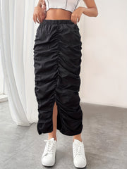 Elastic Waist Split Skirt for Spring & Summer