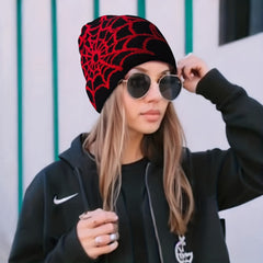 Gothic Spider Web Beanie Hip Hop Unisex Skull Cap Elastic Warm Knit Hat Y2K