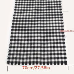 Vintage Plaid Print Scarf & Shawl Windproof Head Wrap Warm Scarves