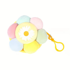 Cartoon Flower Key Chain Plush Doll School Bag Purse Pendant