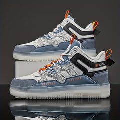 Men's Cloud Print Lace-up Sneakers for Outdoor Comfort