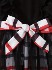 Baby Girls Plaid Patchwork Tulle Dress Princess Party Ball Gown Dress