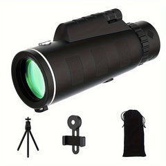 High Power Monocular with Smartphone Adapter and Tripod