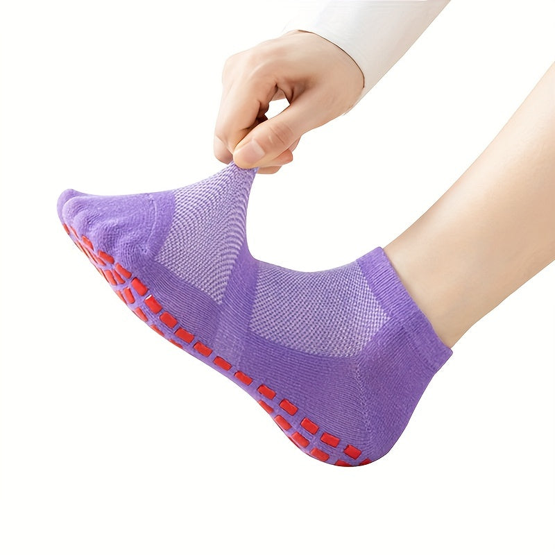 4 Pairs Summer Mesh Trampoline Socks Non Slip Breathable Yoga Pilates