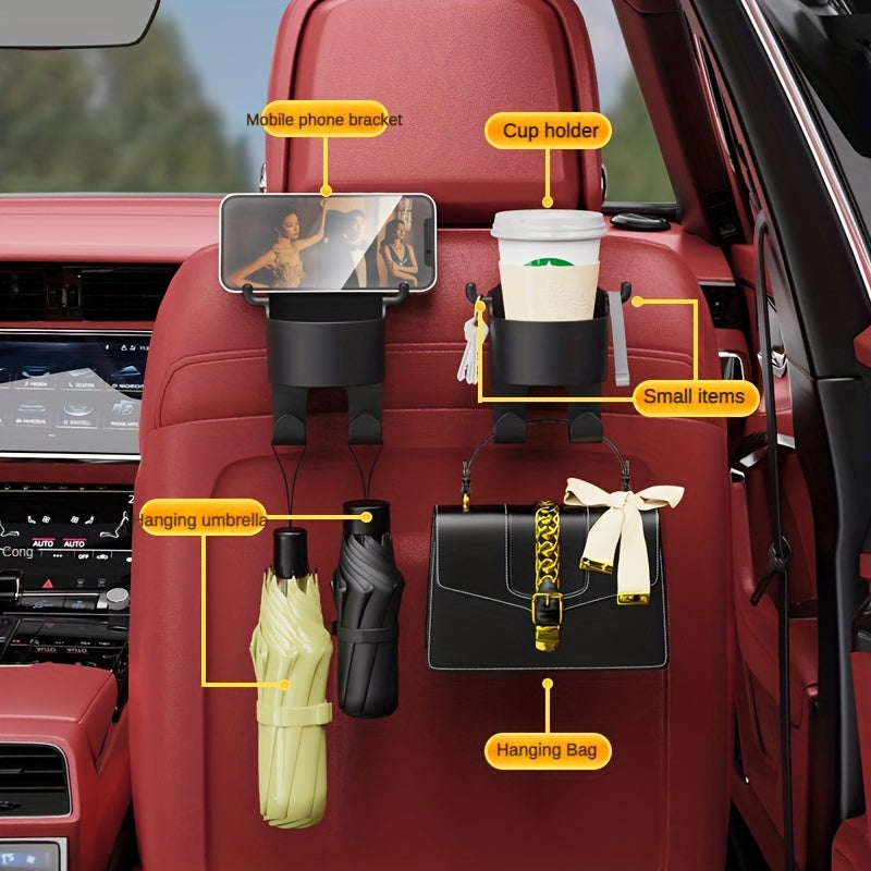Car Hook With Cup Holder Car Phone Holder Rear Seat Hook