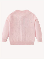 Girls Jacquard Button Down Knit Cardigan Top For Summer Night