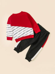Autumn Winter Long sleeved Round Neck Letters FASHIONBOY Boys Trousers Suit