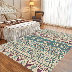 Fluffy Christmas Elk Carpet Floor Mat Soft Non Slip Area Rugs Living Room