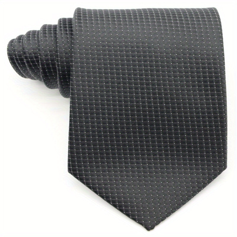 Men's Solid Red Plaid Necktie 3.6 Inch