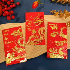 6pcs Year Of The Dragon Red Envelopes Chinese Year Envelopes