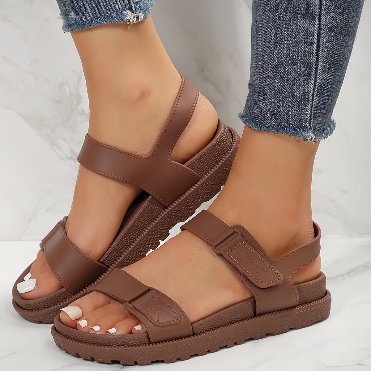Women's Platform Sandals Hook And Loop Fastener Sports Sandals