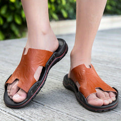 Men's Quick Drying Leather Slide Sandals