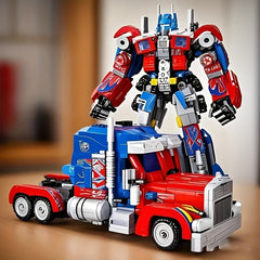 1000 Particles Mecha Robot Car 2in1 Toy, Movable Joints, Pushing Mobile Wheels