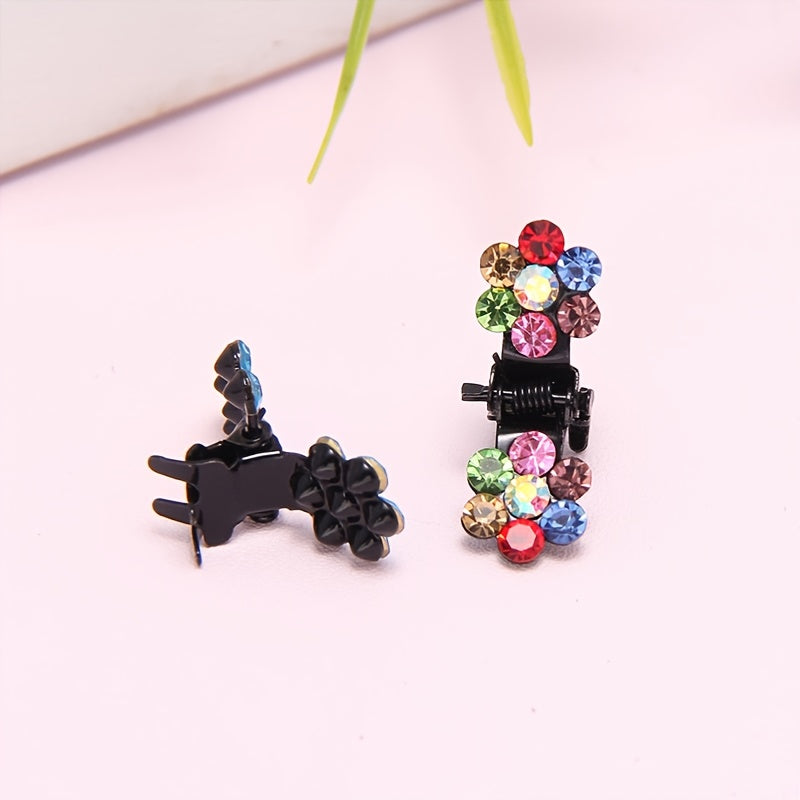 12pcs Glitter Rhinestone Mini Claw Clips Hairpin Hair Accessories