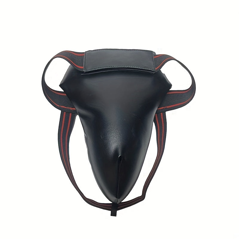 Men's Boxing Groin Protector Adjustable PU Leather Maximum Protection
