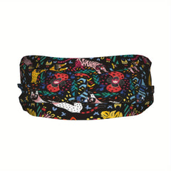 Skull & Floral Print Headband Yoga Sweatband