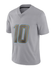 Men's Grey Football Jersey Embroidered V-Neck Shirt