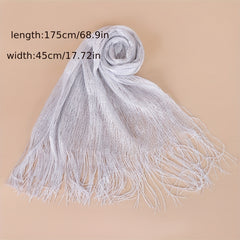 Elastic Fringed Shawls And Wraps For Evening Wear