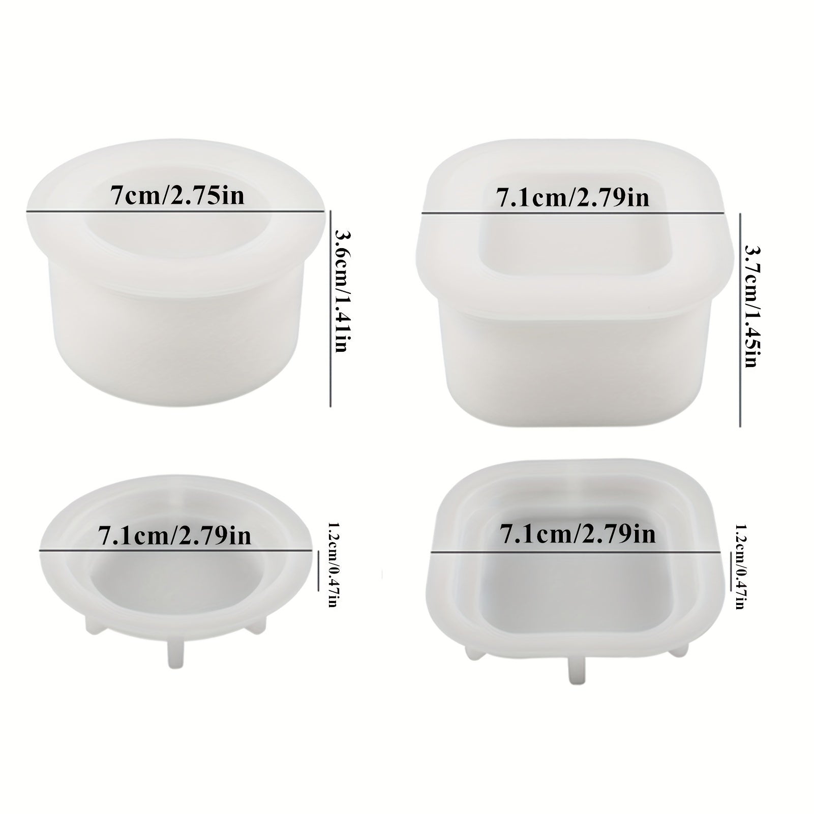 DIY Cement Jar Silicone Mold Gypsum Candle Holder With Lid Resin Mold