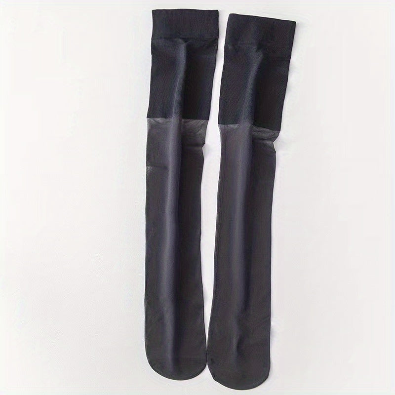 Contrast Mesh Thigh High Socks Women's Stockings Hosiery