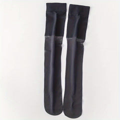 Contrast Mesh Thigh High Socks Women's Stockings Hosiery