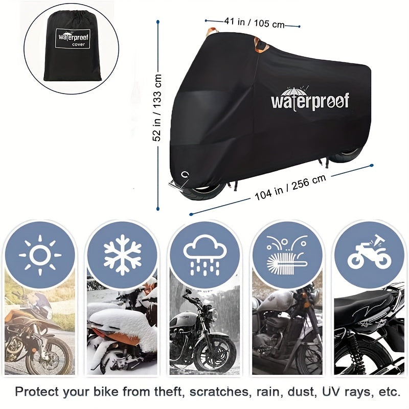 Heavy Duty 210D Waterproof Motorcycle Cover with Safety Cloth Lock Holes