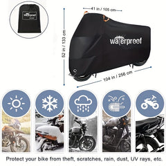 Heavy Duty 210D Waterproof Motorcycle Cover with Safety Cloth Lock Holes
